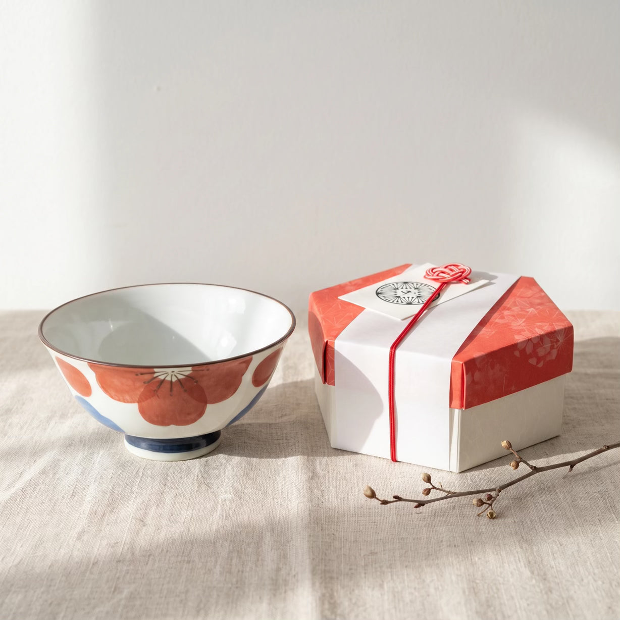 Japanese Floral Pattern Rice Bowl 4.5 in (11.5 cm)