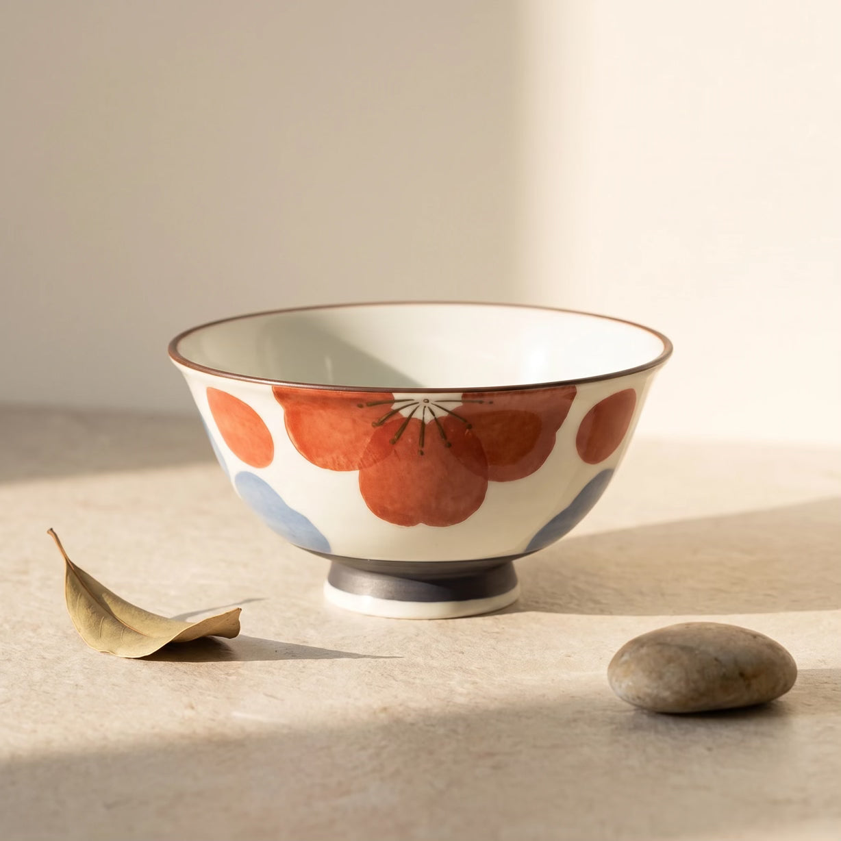 Japanese Floral Pattern Rice Bowl 4.5 in (11.5 cm)