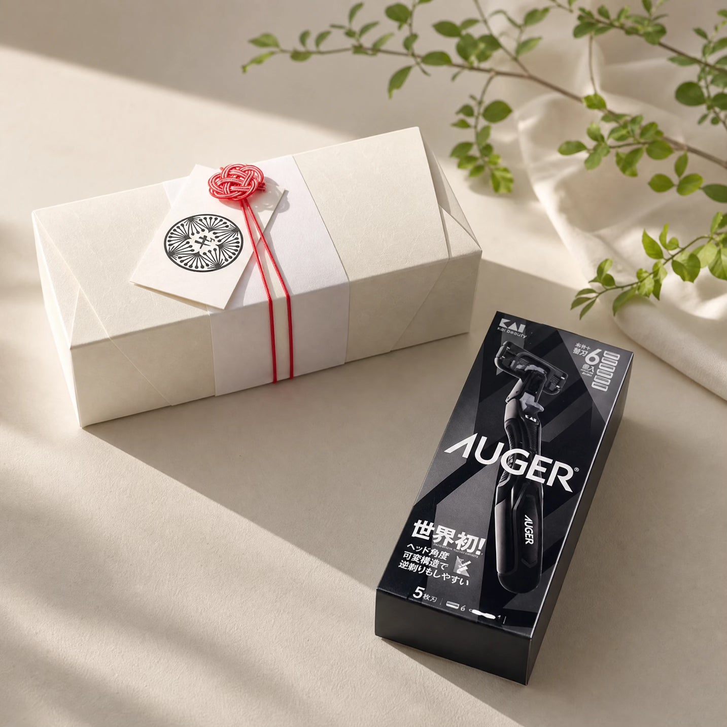 KAI Auger 5-Blade Razor Pack (Main Unit + 5 Replacement Blades)