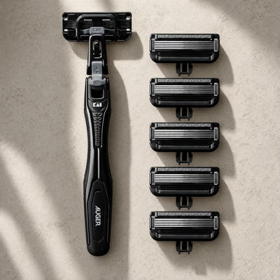 KAI Auger 5-Blade Razor Pack (Main Unit + 5 Replacement Blades)
