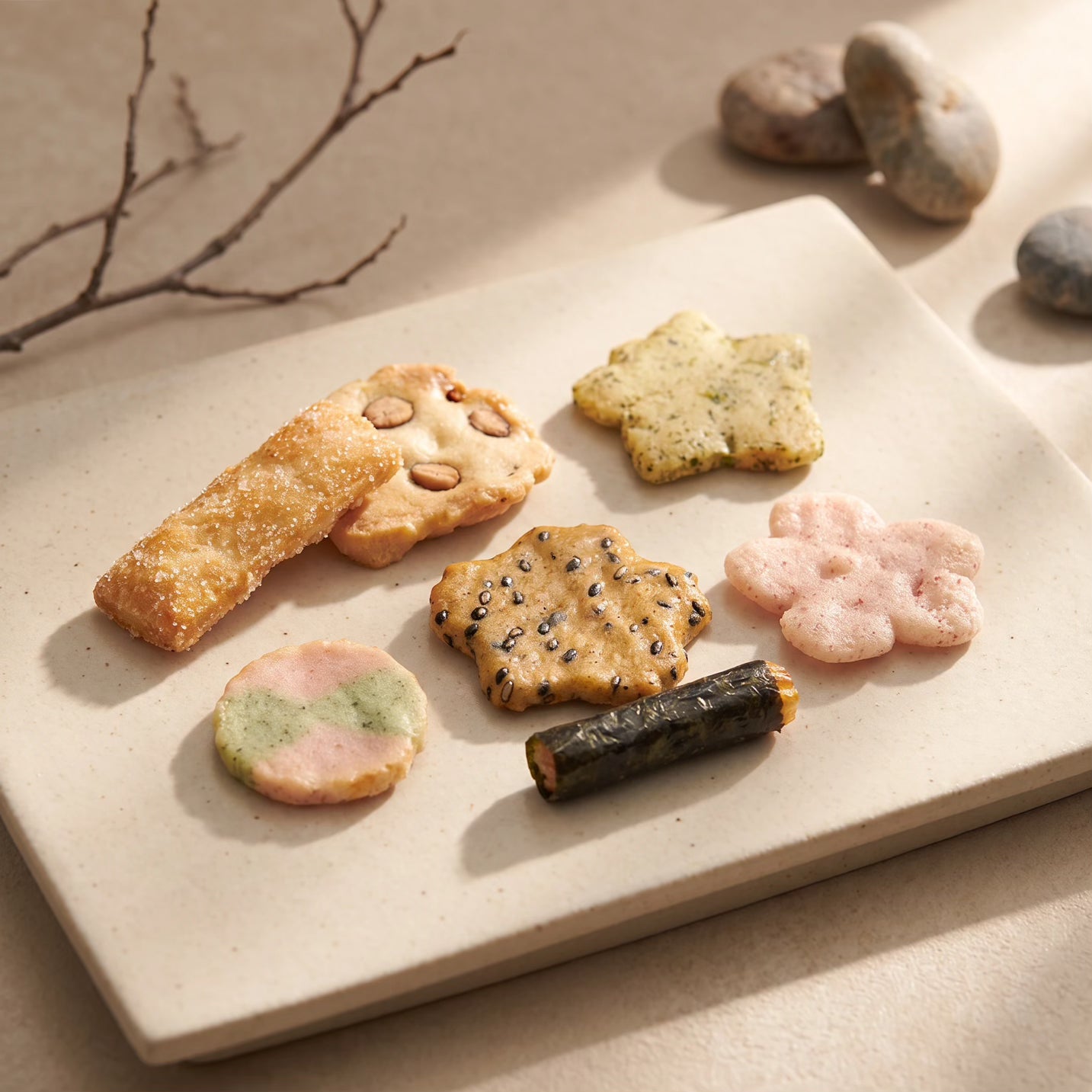 Rakumidou Nanayose Mixed Traditional Japanese Rice Crackers (8 bags inside)