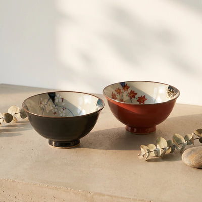 Japanese Sakura & Momiji Rice Bowl Gift Set (Set of 2)