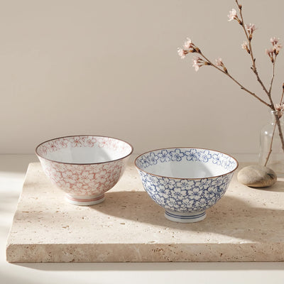 Japanese Sakura Blossom Rice Bowl Gift Set (Set of 2)