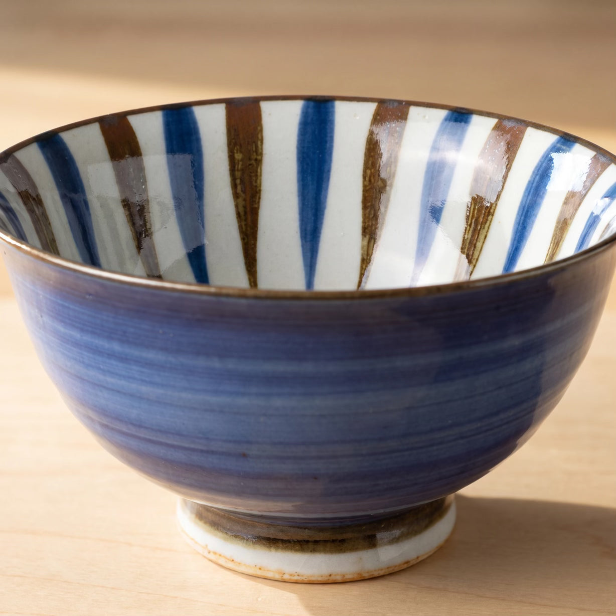 Japanese Tokusa Stripe Rice Bowl Gift Set (Set of 2)