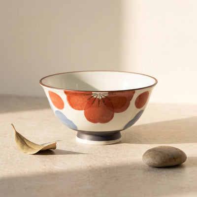 Japanese Floral Pattern Rice Bowl 4.5 in (11.5 cm)