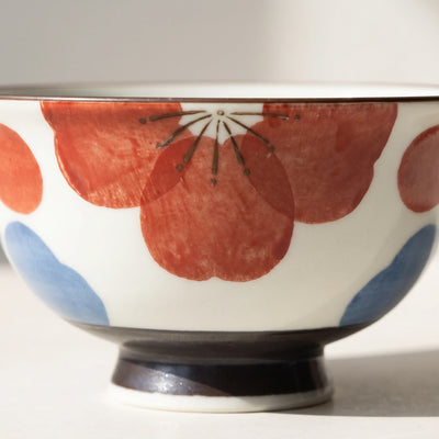 Japanese Floral Pattern Rice Bowl 4.5 in (11.5 cm)
