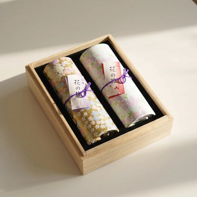 Eirakuya Organic Japanese Incense With Paulownia Gift Box (Cherry Blossom & Red Plum)