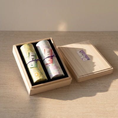 Eirakuya Organic Japanese Incense With Paulownia Gift Box (Cherry Blossom & Bamboo)
