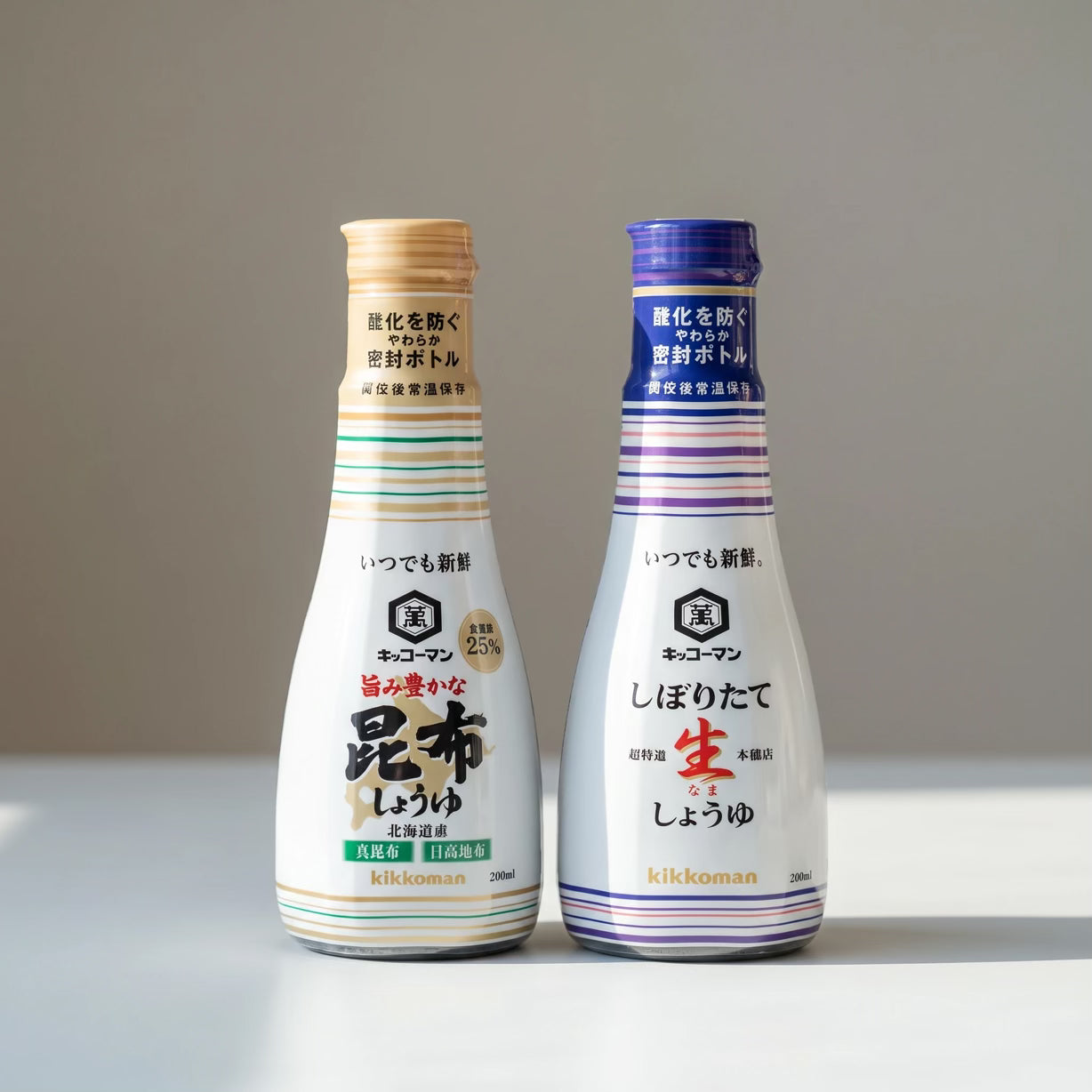 Kikkoman Always Fresh Soy Sauce Gift Set (Fresh Soy Sauce & Kombu Soy Sauce) 200ml ×2